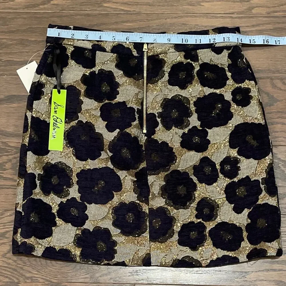 Sam Edelman The Weekender Floral Metallic Jacquard Mini Skirt Size 2 NWT